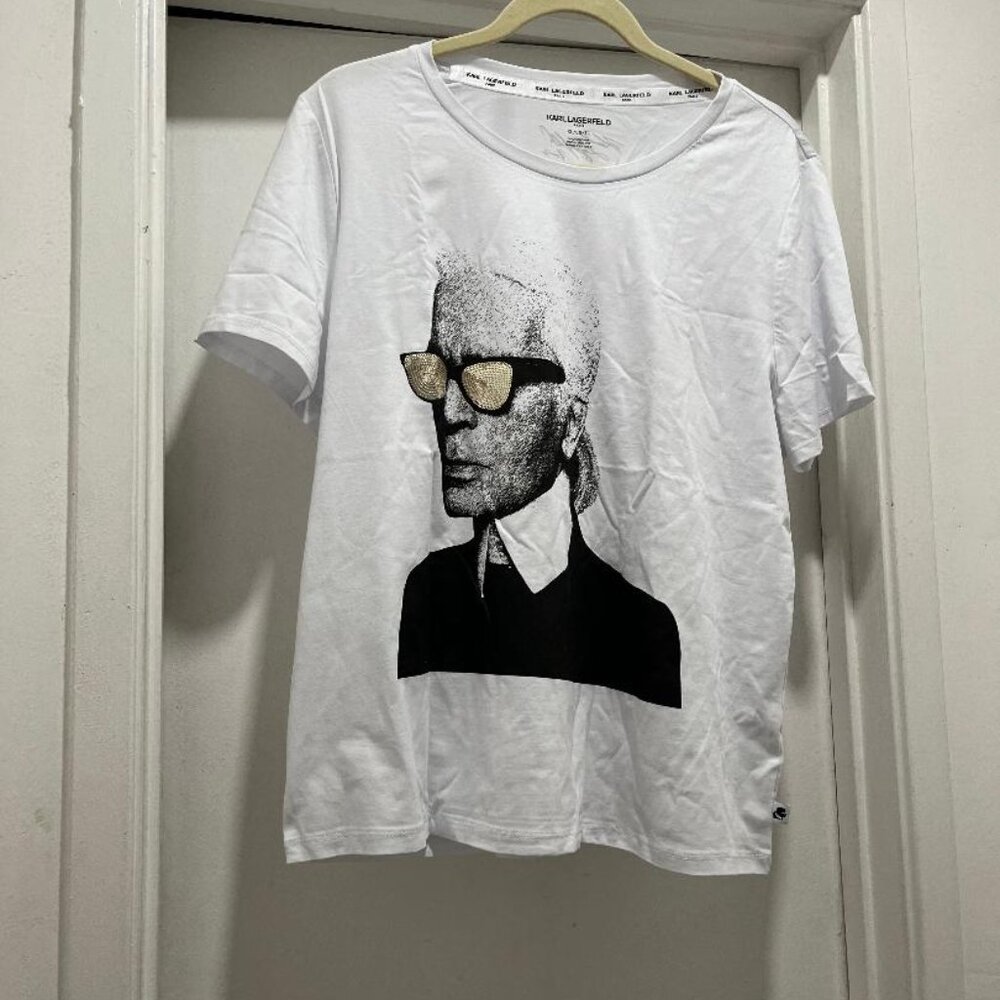 White Karl Lagerfeld Paris Sz. XL T-Shirt